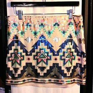 Express sequin miniskirt, M